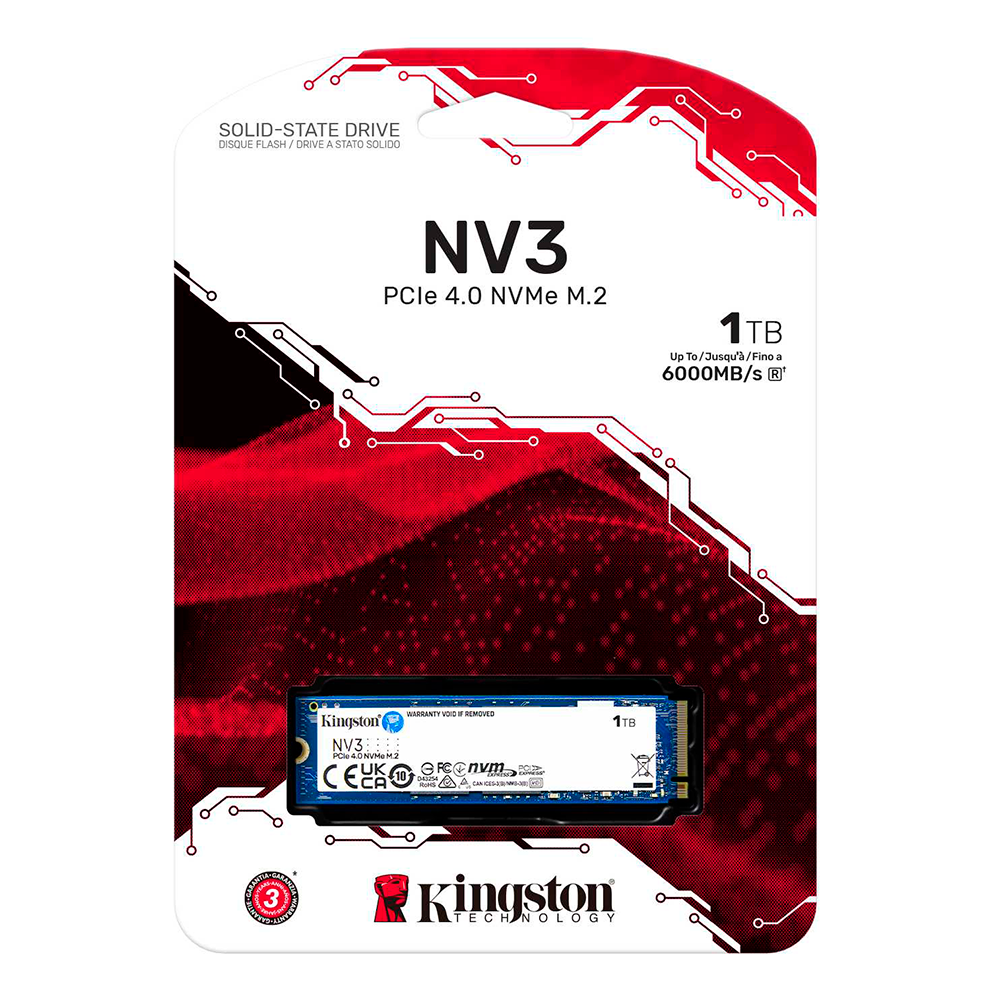 Unidad De Estado Solido M.2 Kingston SNV3S NVMe 1TB