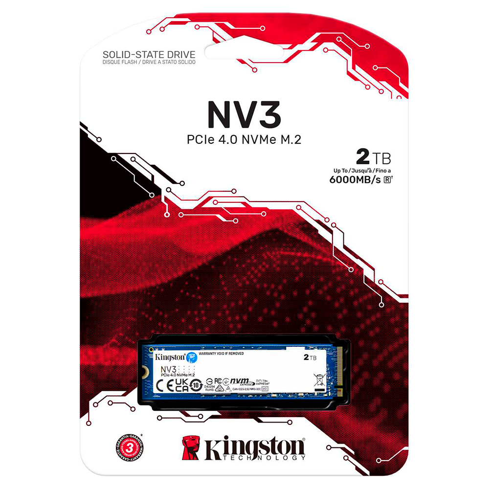 Unidad De Estado Sólido M.2 Kingston SNV3S NVMe 2TB PCI 4.0