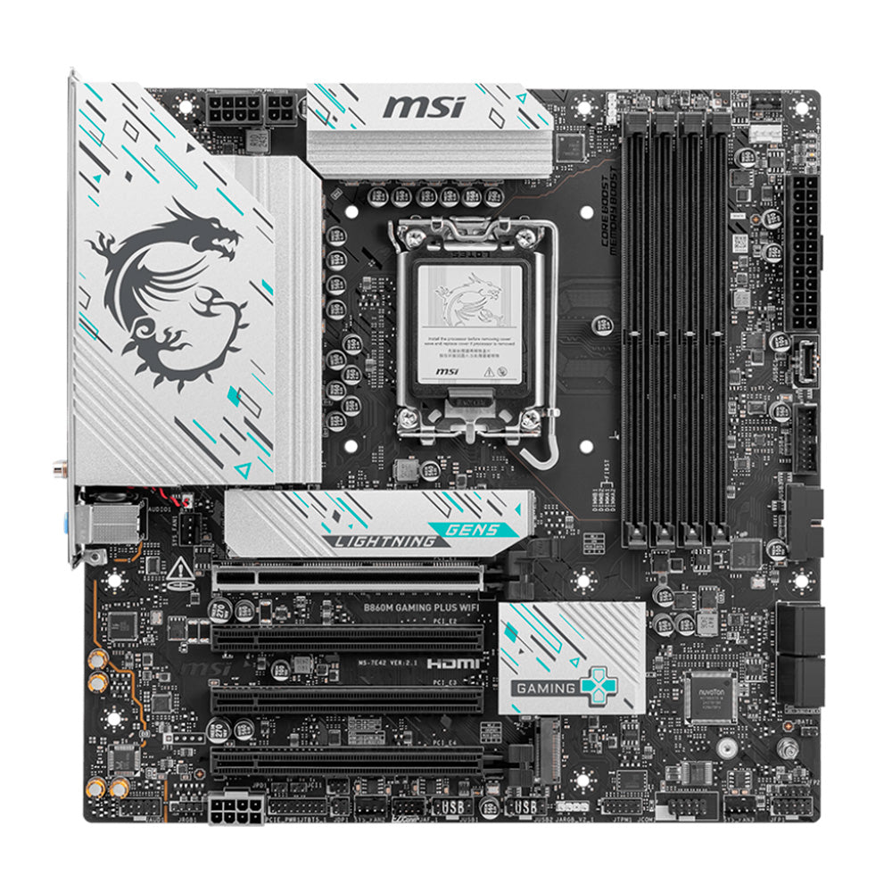 Tarjeta Madre MSI B860M GAMING PLUS WIFI - LGA 1851 - Micro ATX - Compatible con DDR5
