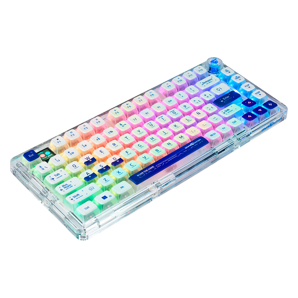 Teclado Gamer Mecanico Game Factor KBG800 RGB 60%- Switch Gray intercambiables- Inalambrico- Blanco (EspaÃÂñol)