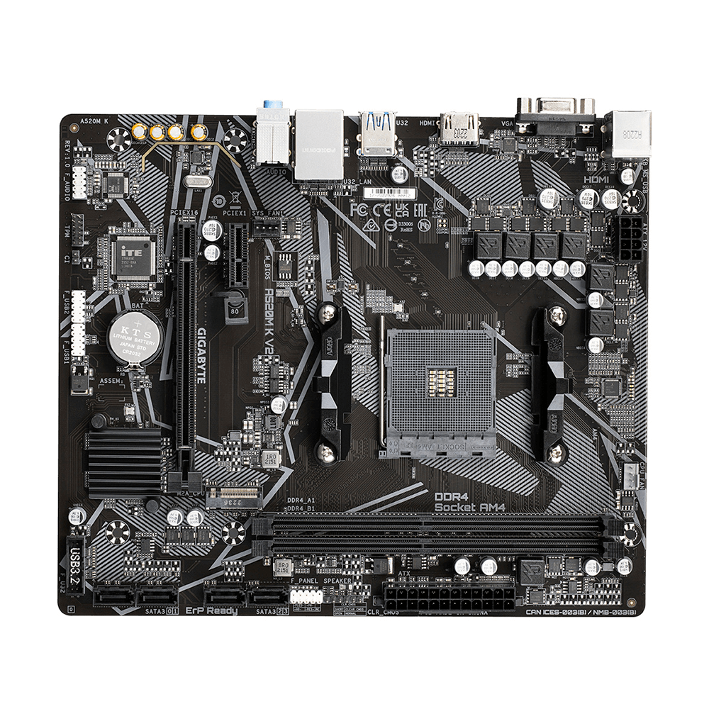 Tarjeta Madre GIGABYTE A520M-K V2 - AM4 - Micro ATX - Compatible con DDR4