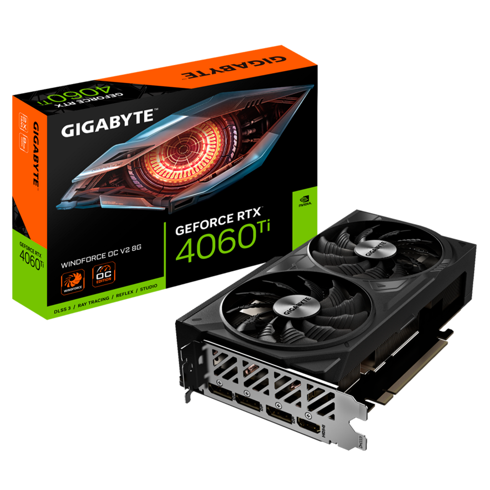 Tarjeta de Video GIGABYTE NVIDIA GeForce RTX 4060 TI WINDFORCE OC V2 8GB