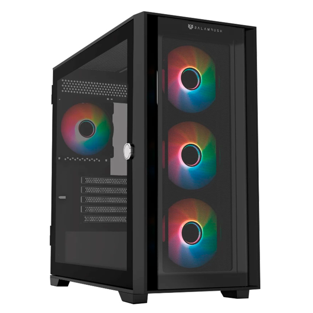 Gabinete Balam Rush Carbono Twin Mate 8000 ARGB- ATX- Incluye 4 Ventiladores- Negro