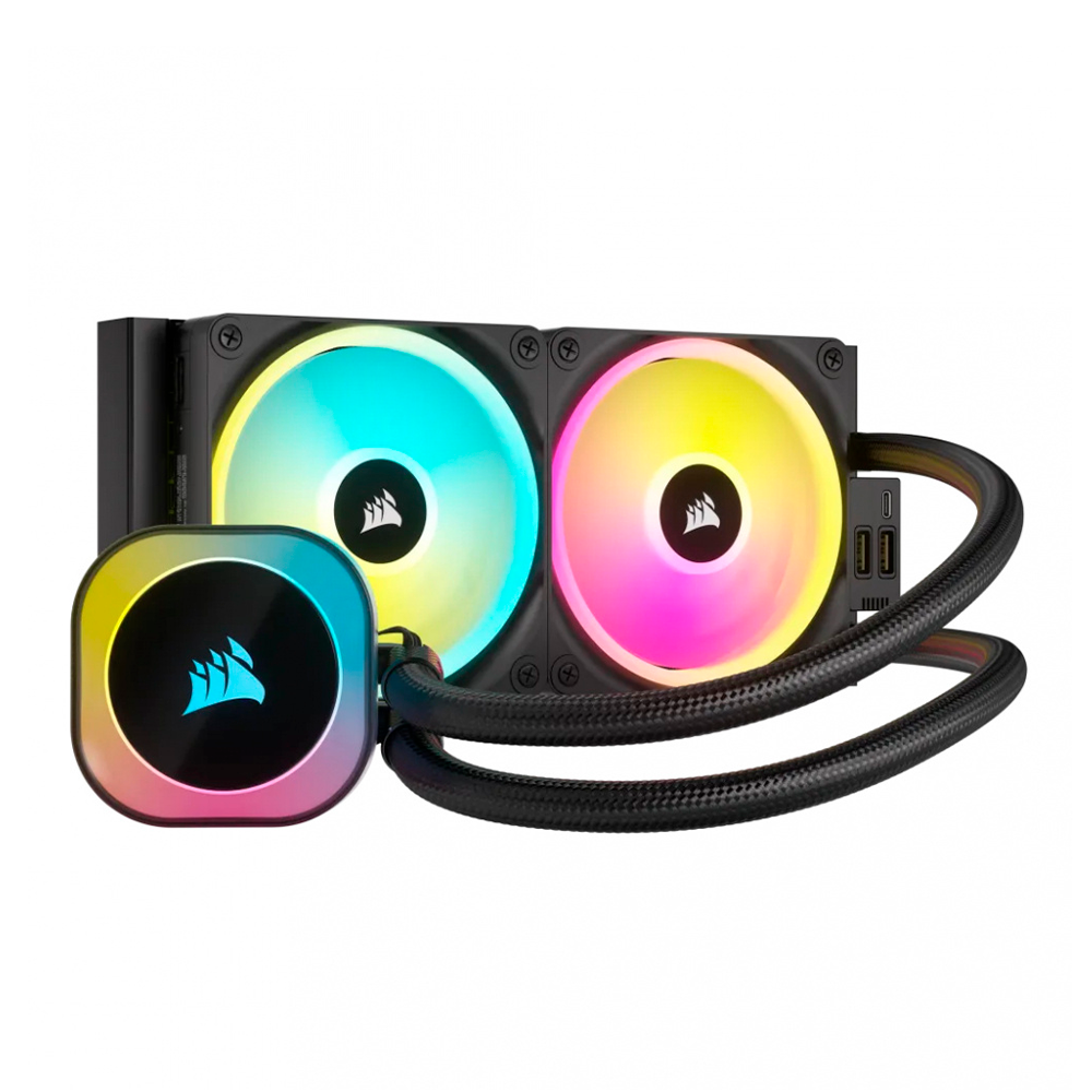 Enfriamiento Liquido Corsair iCUE Link H100i RGB AIO para CPU 240mm - Negro