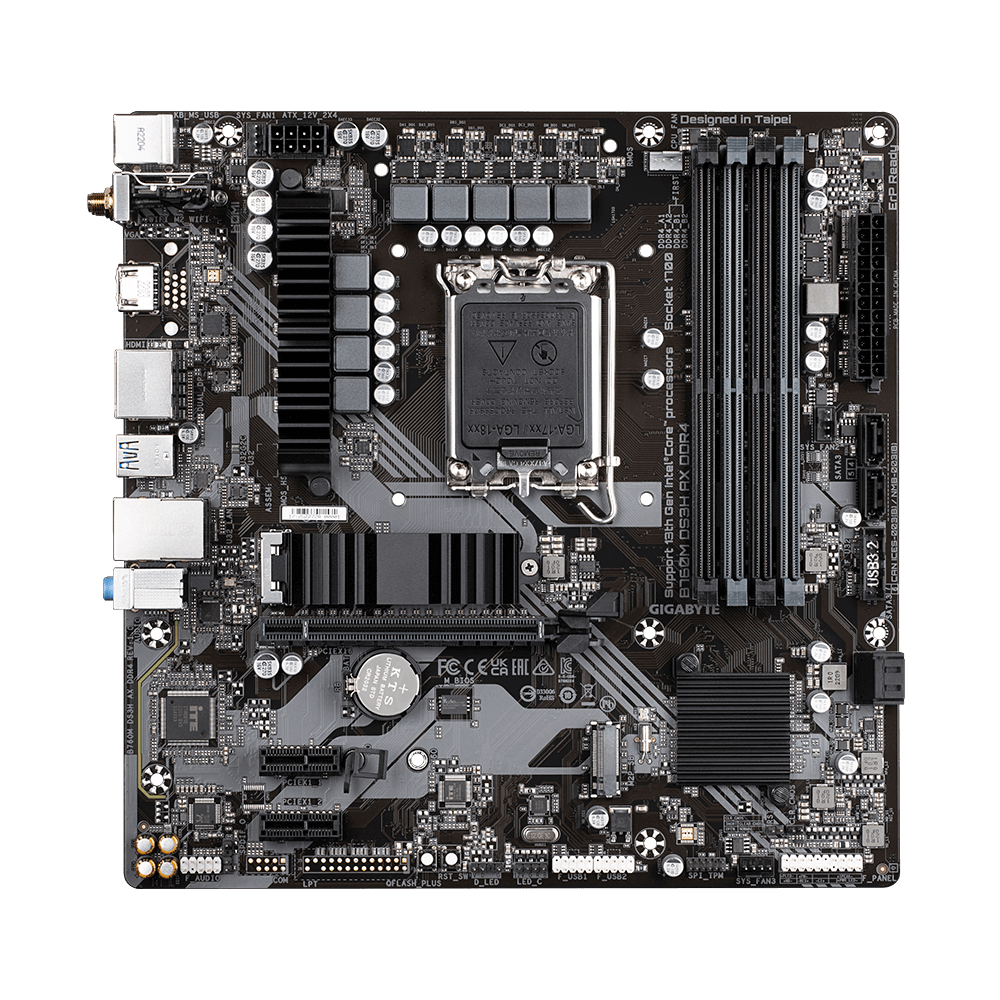 Tarjeta Madre GIGABYTE B760M DS3H AX - LGA 1700 - Micro ATX - Compatible con DDR5