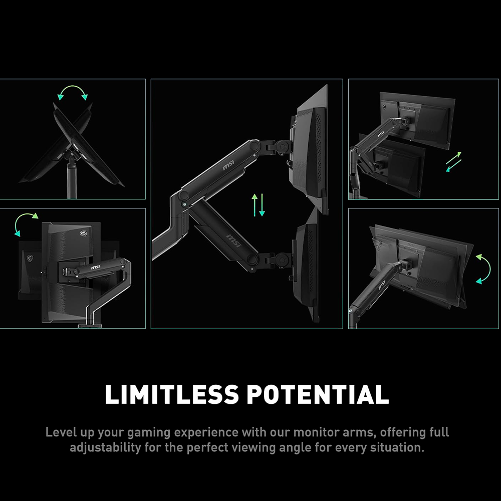 Brazo De Soporte Para Monitor MSI MAG MT201 Soporta Pantallas De 17-49 Pulgadas Compatible Con VESA