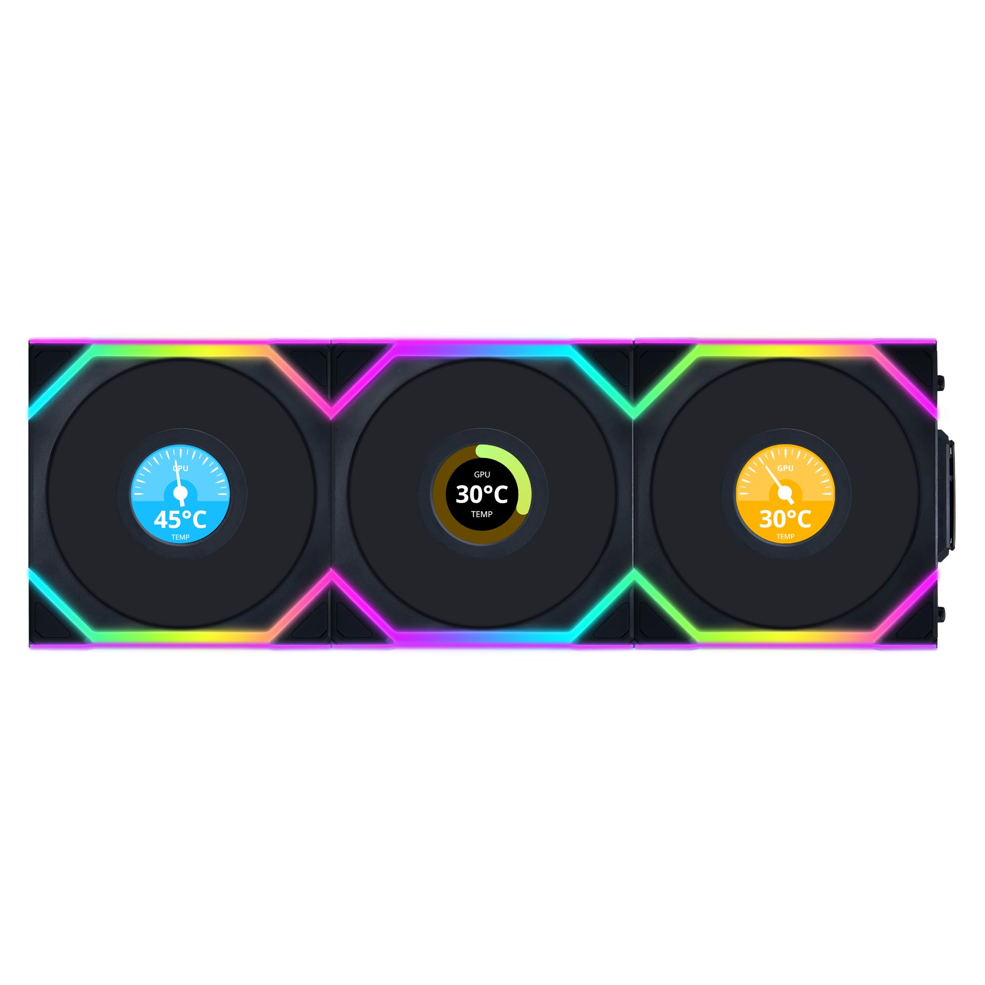 Kit de 3 Ventiladores Lian Li Unifan Sl Black Wireless LCD 120mm ARGB
