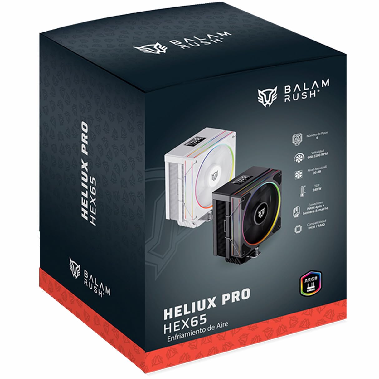 Ventilador Balam Rush Heliux Pro Hex65 120mm | Negro