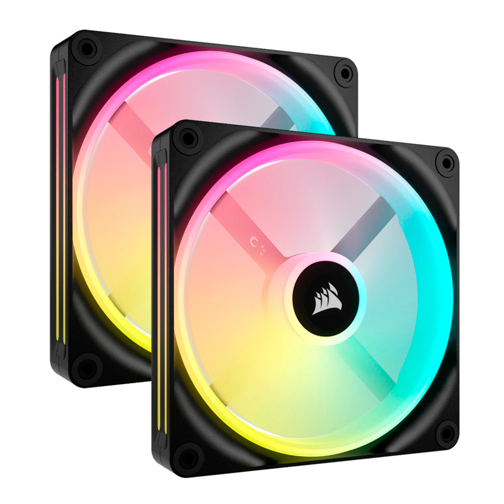 Kit de 2 Ventiladores Corsair iCUE LINK QX140 RGB- 140mm- 2000RPM- Negro