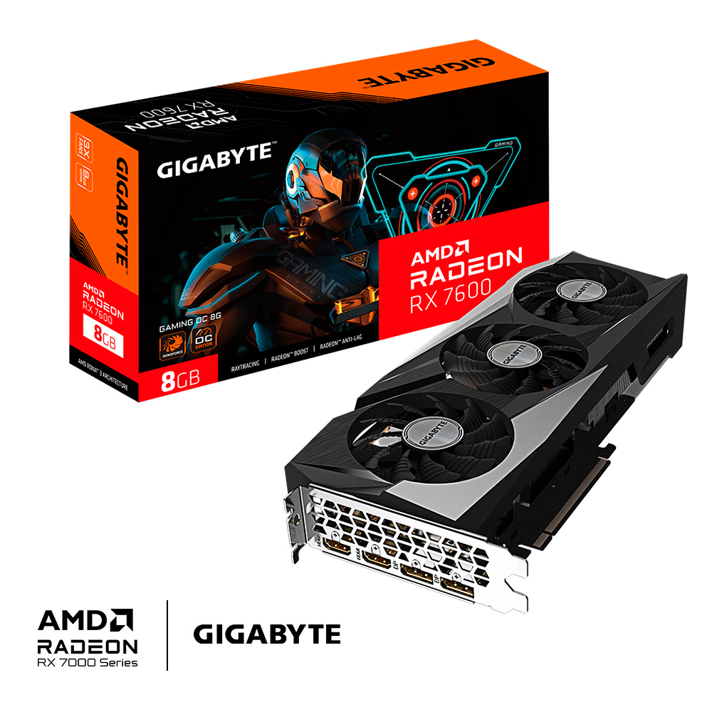 Tarjeta de Video Gigabyte AMD Radeon RX 7600 GAMING OC 8GB