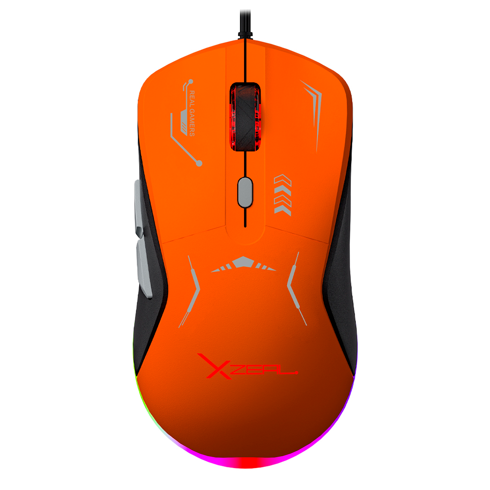 Mouse Xzeal XZ-401 RGB, Gris-Naranja