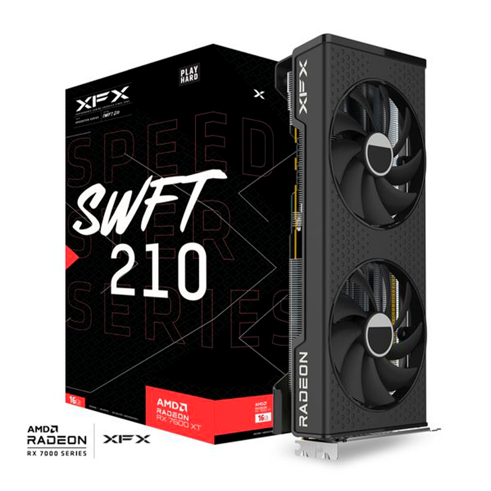 Tarjeta de Video XFX AMD RADEON RX 7600 XT Speedster Swft 210 - 16GB