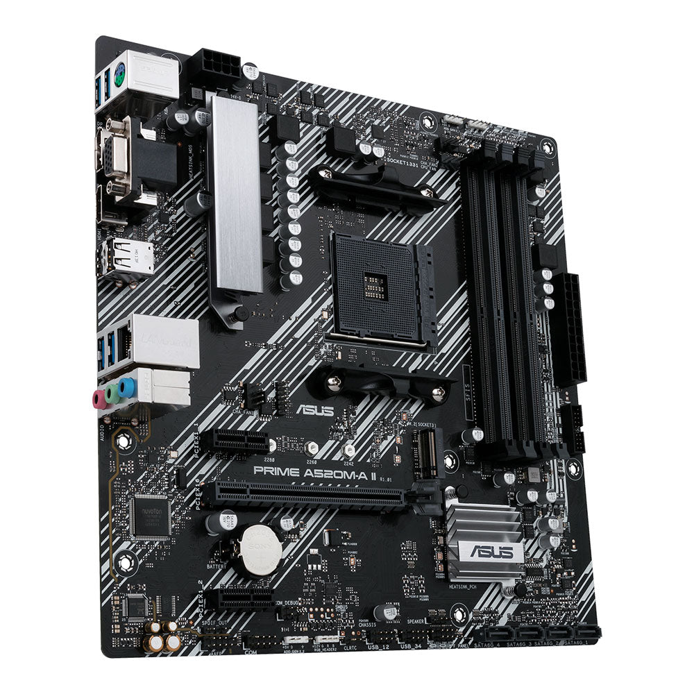 Tarjeta Madre ASUS PRIME A520M-A II CSM - S-AM4 - Micro ATX - Compatible con DDR4