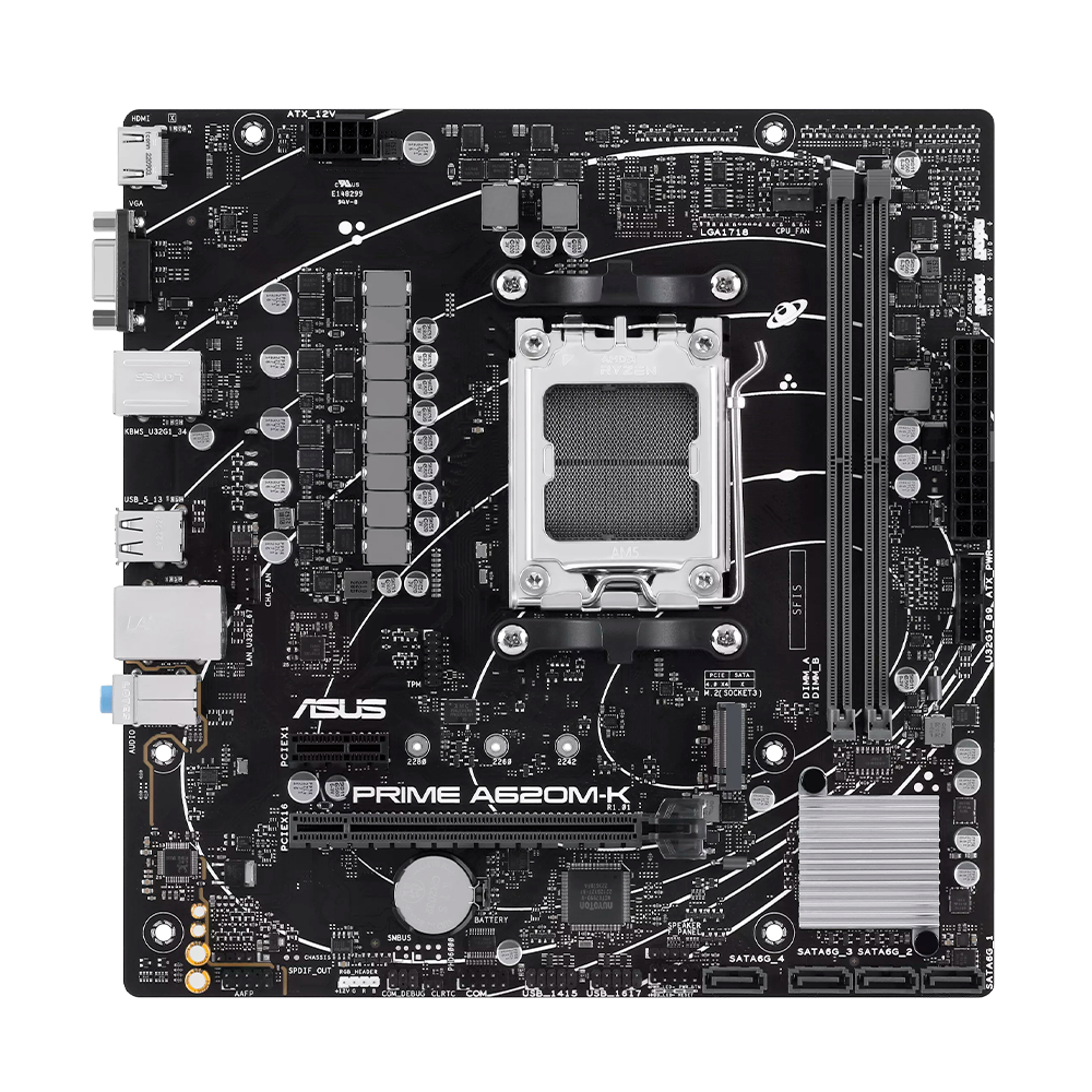 Tarjeta Madre ASUS PRIME A620M-K - AM5 - Micro ATX - Compatible con DDR5