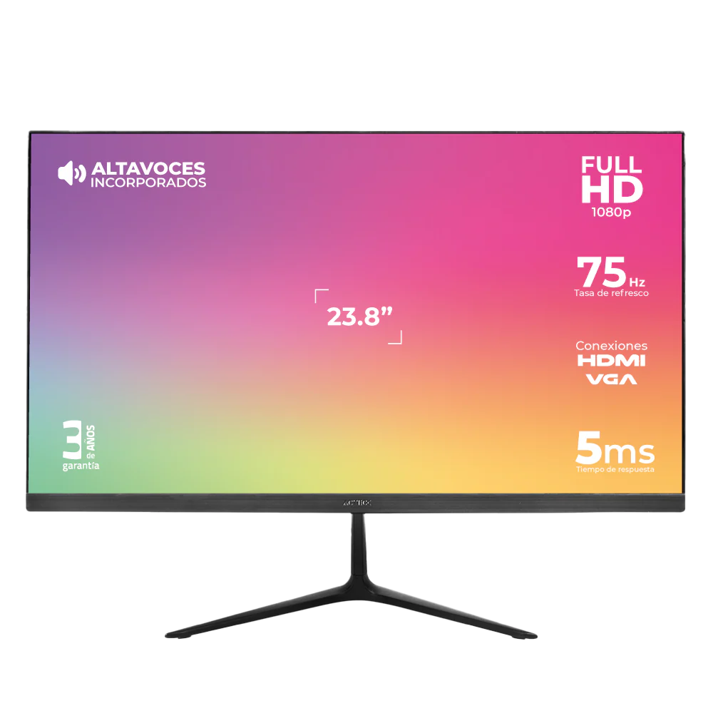 Monitor Plano 23.8" IPS | Captive Vivid SP240 | Negro
