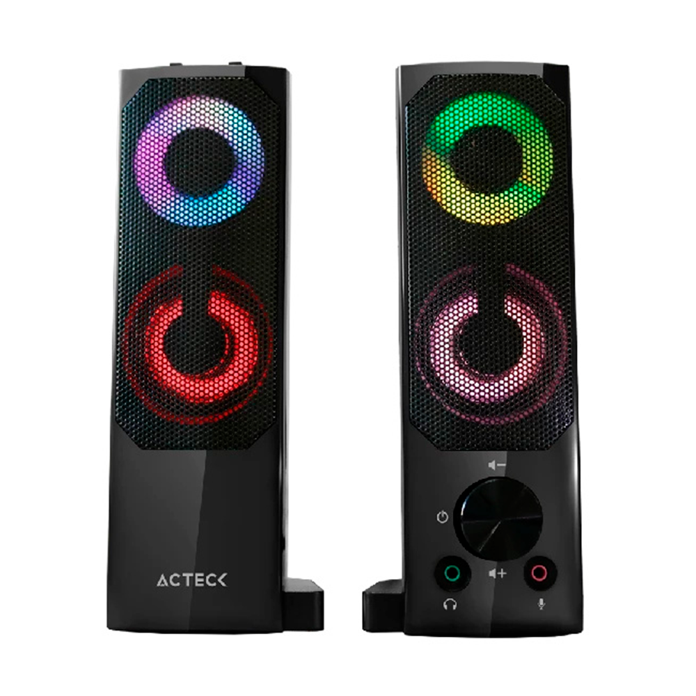 Acteck Bocinas Elant Brick, Alámbrico, 3W RMS, 3.5mm, Negro.