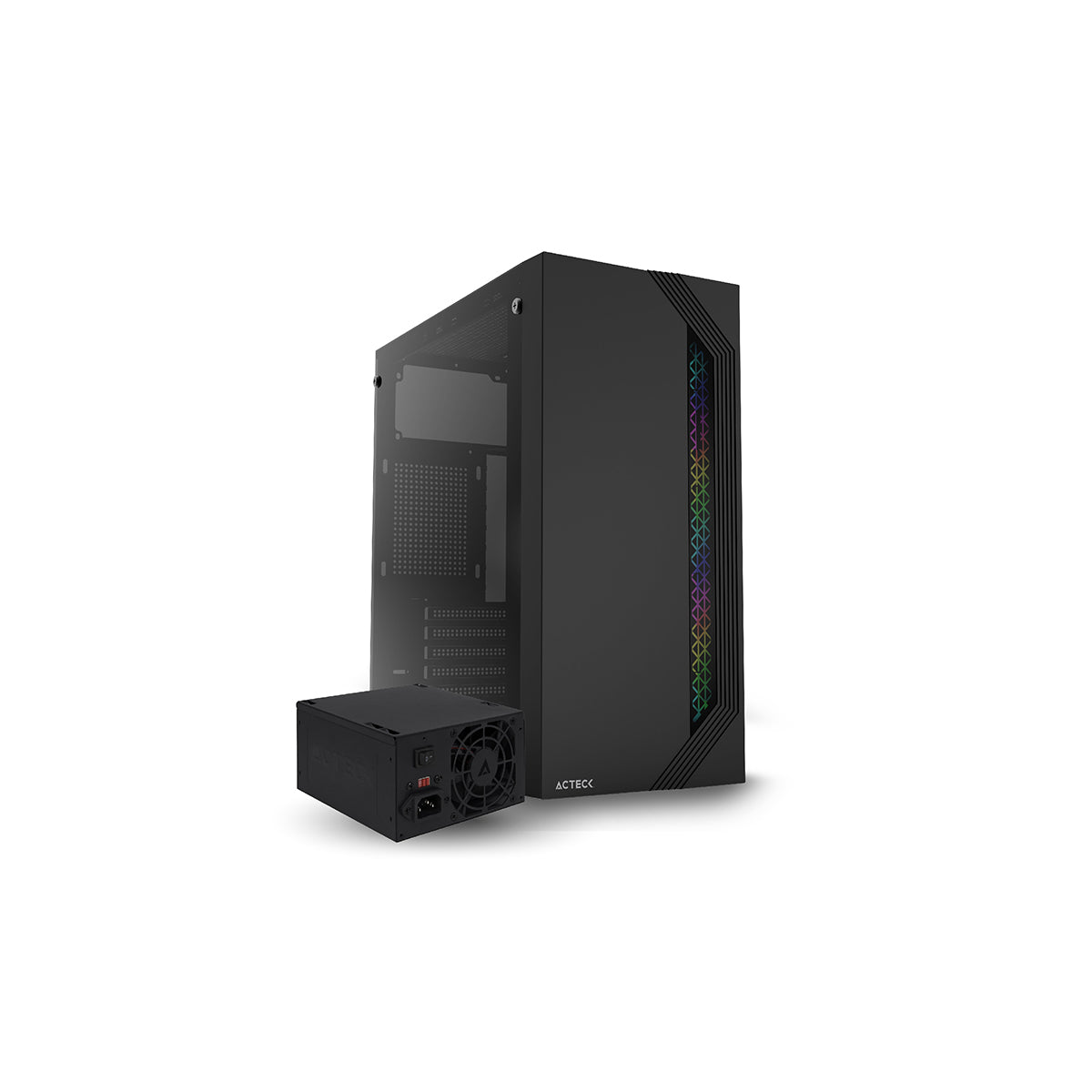 Gabinete Acteck Viken GM434 Micro ATX | Fuente 500W | Negro