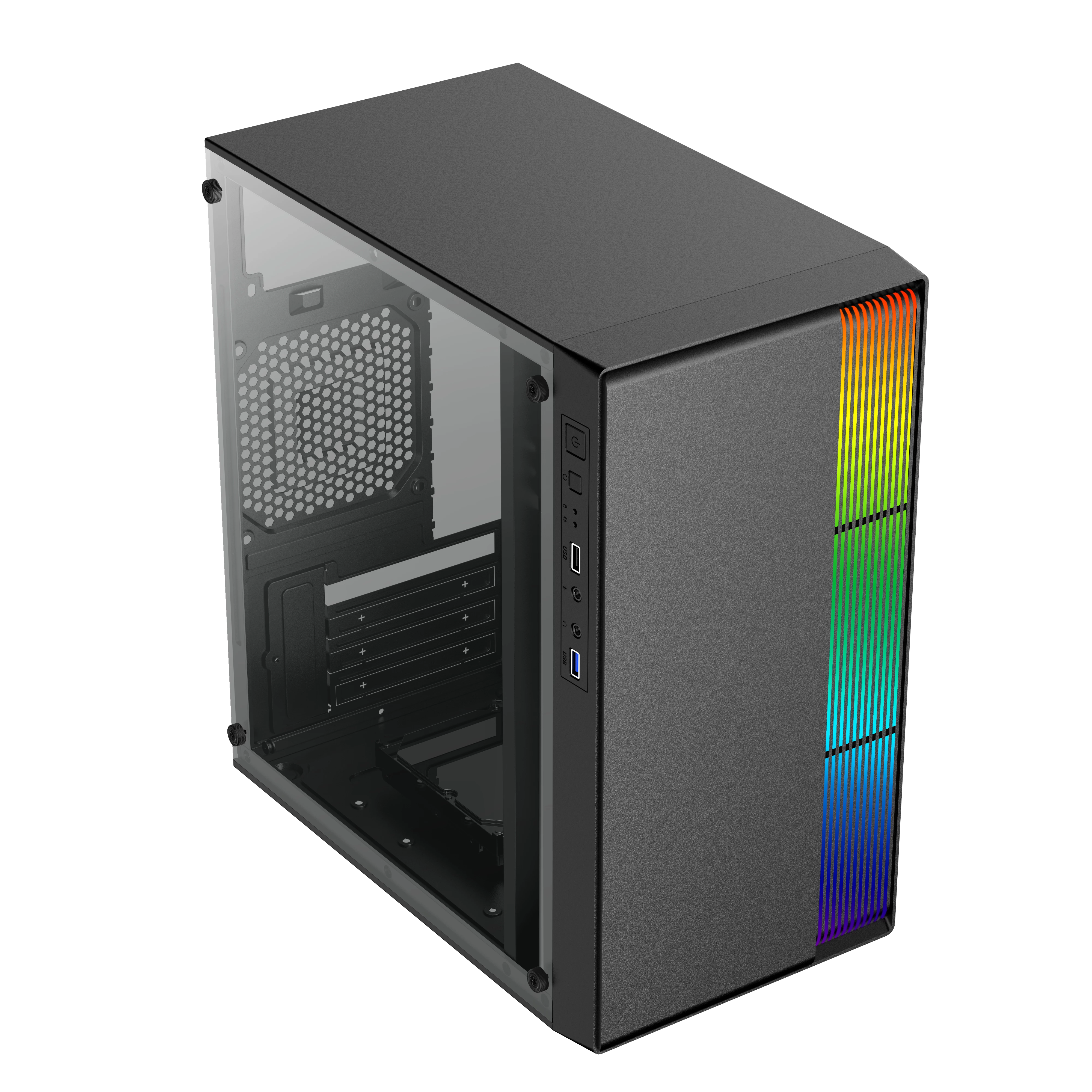 Gabinete Acteck Fusion II GI440 | Micro ATX | Inluye Fuente 500W | Negro
