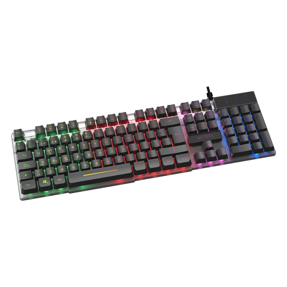 Teclado Acteck Aurean II TA220G RGB Alámbrico | Negro