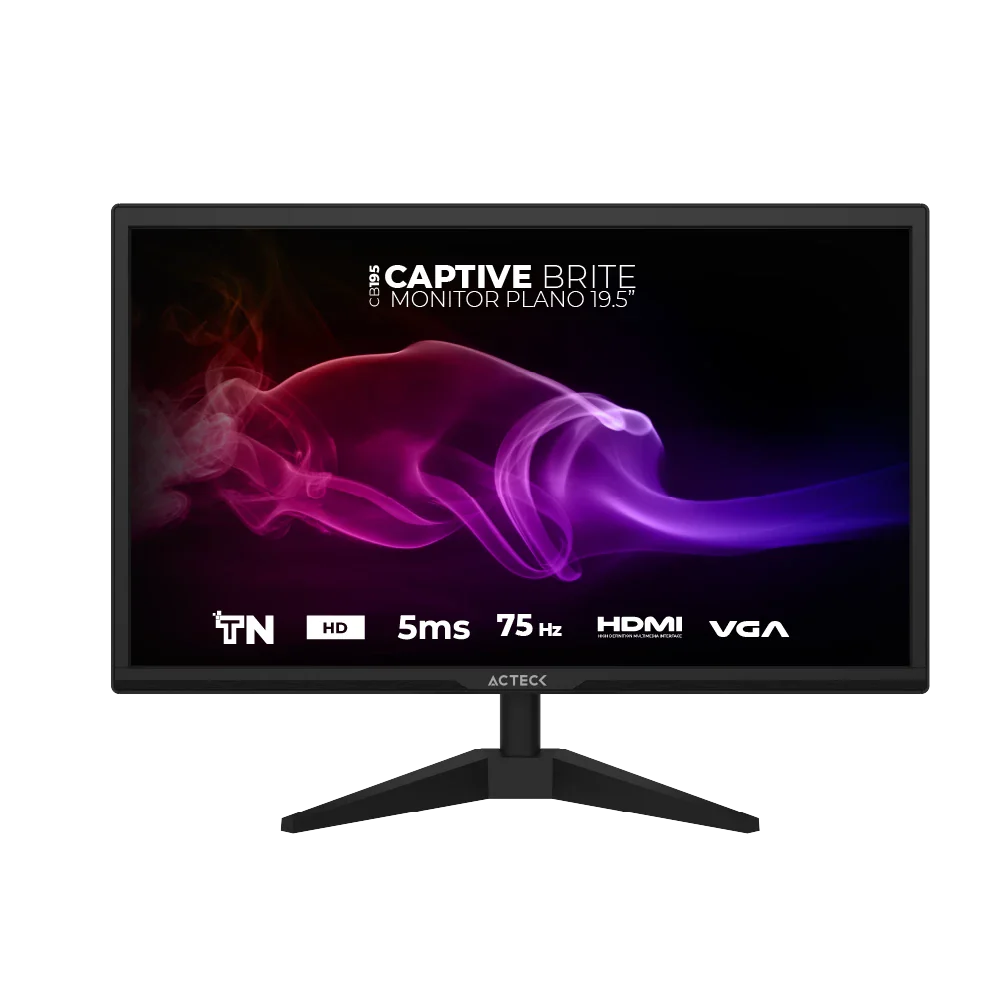 Monitor Acteck Captive Brite CB195 19.5"- Resolucion 1440x900 HD- 75Hz- Panel TN
