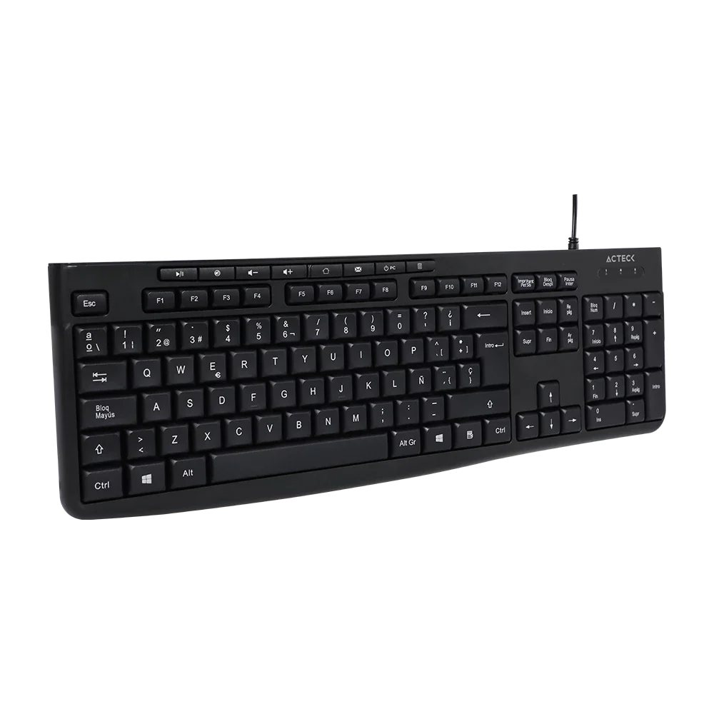 Teclado Alámbrico Acteck Inspire Prime TA222 | Multimedia | Negro