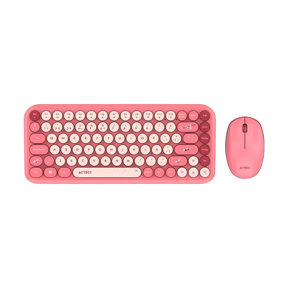 Kit Teclado Y Mouse Acteck Creator Chic K-Colors MK480 Inalambrico Rojo