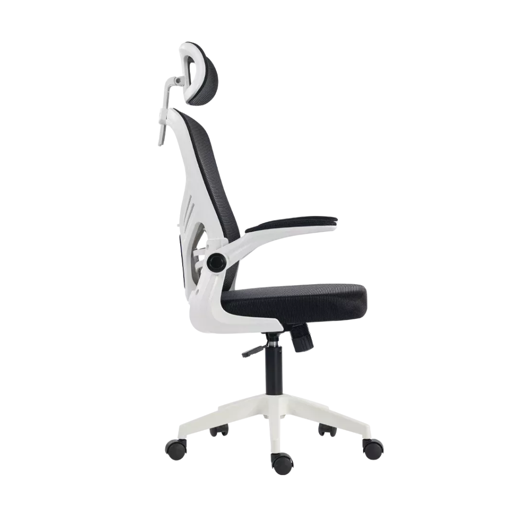 Acteck Silla Ejecutiva Flux Base EC343HR, Blanco/Negro.