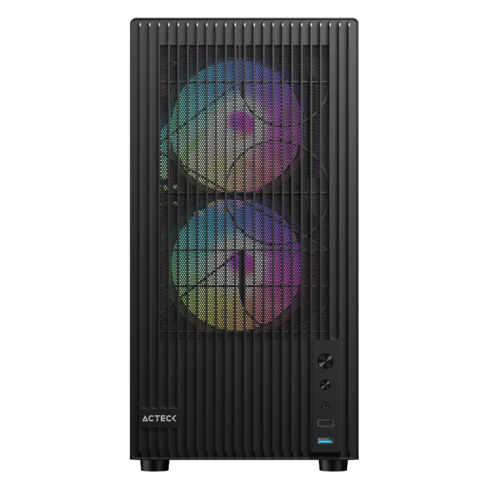 Gabinete Acteck Zyron GC606, Micro-ATX, Incluye 3 ventiladores 120 mm, Negro