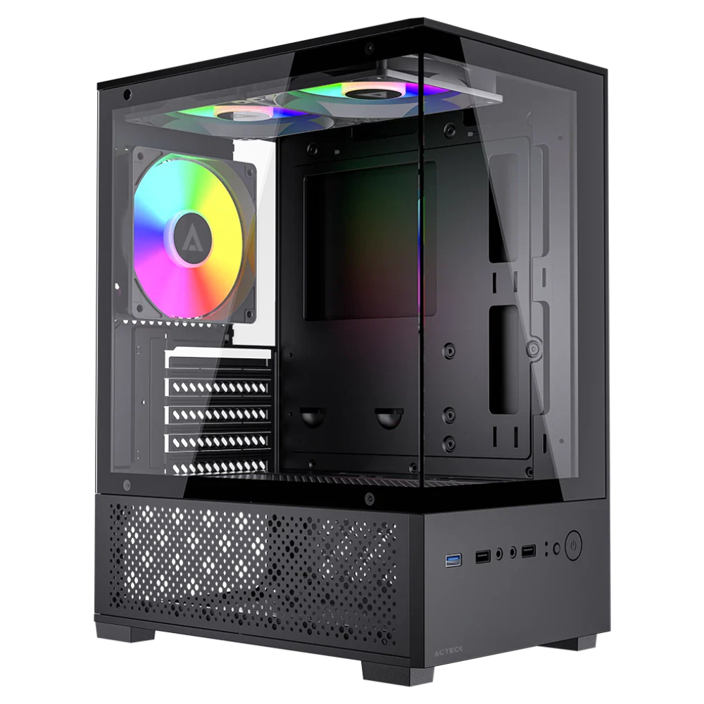 Gabinete Acteck Panorak GC600, Incluye 3 ventiladores, Negro