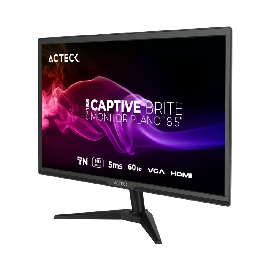 Monitor Acteck Captive Brite CB186 LED 18.5", 1366x768 HD, 60Hz, HDMI, Negro