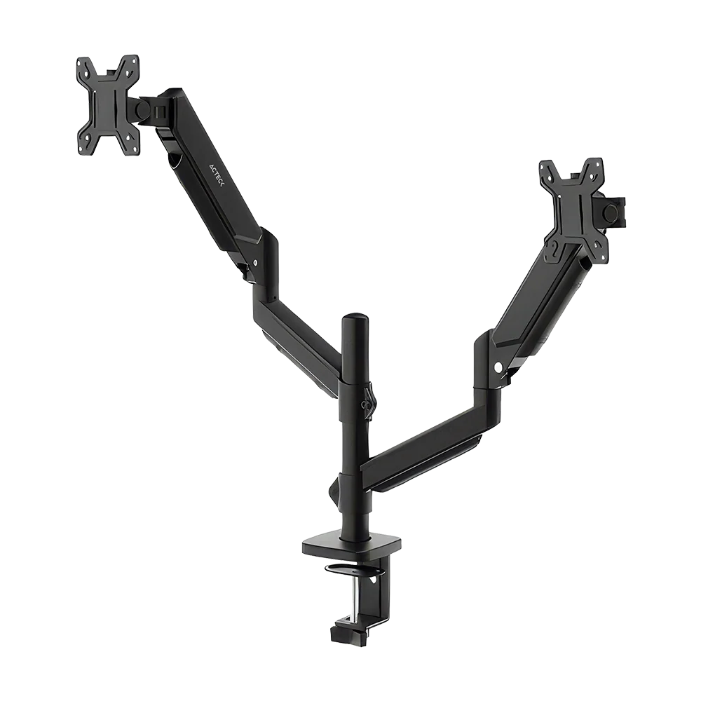 Soporte Para Doble Monitor Acteck Enforce Motion SM728, Ajuste Mecánico, Negro.