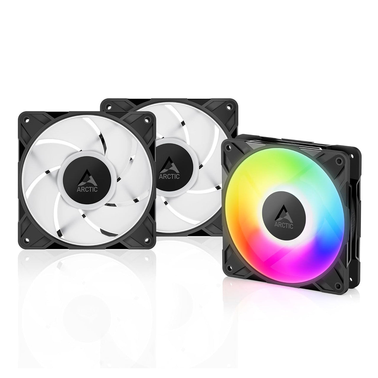 Kit de 3 ventiladores Arctic P12 Pro A-RGB, Negro.