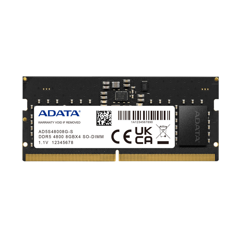 Memoria RAM Adata DDR5, 8GB, 4800MHz, CL40, SODIMM.