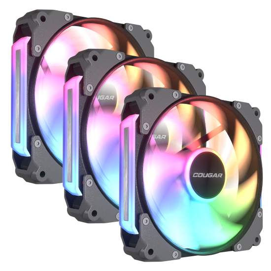 Kit de Ventiladores Cougar Apolar 120 RGB - Negro