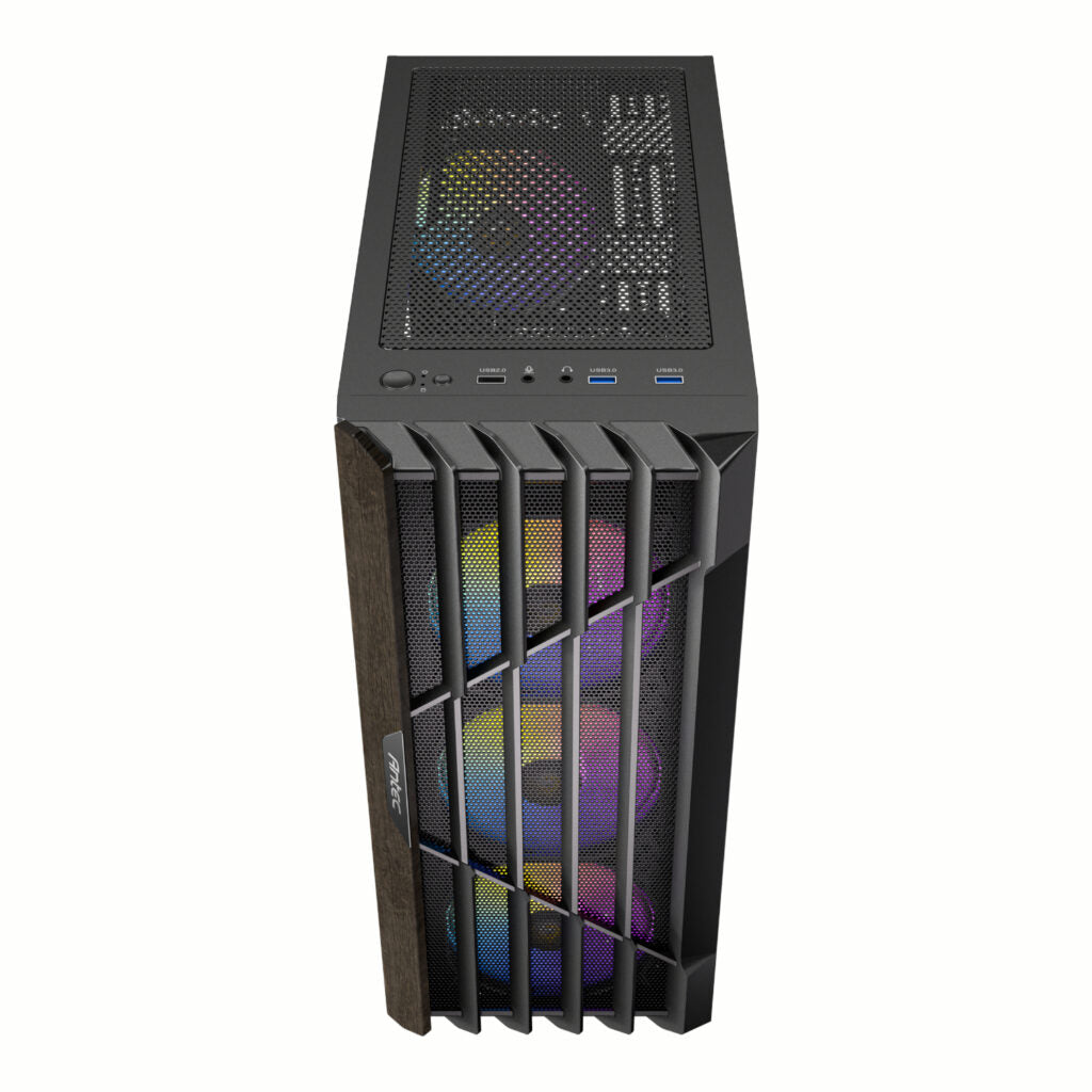 Gabinete Anteck AX63 Wood ARGB - ATX - Negro
