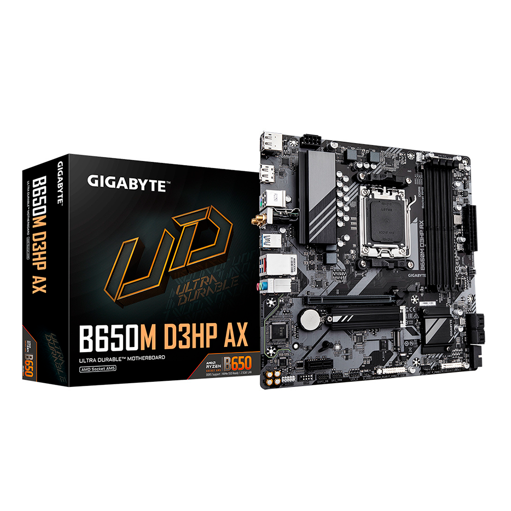 Tarjeta Madre Gigabyte B650M D3HP AX, 4*DDR5 5200Mhz, Micro Atx