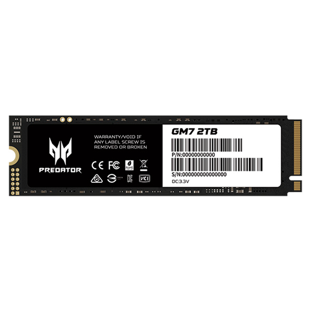 Unidad SSD M.2 Predator 2TB GM7, PCIe 4.0 NVME