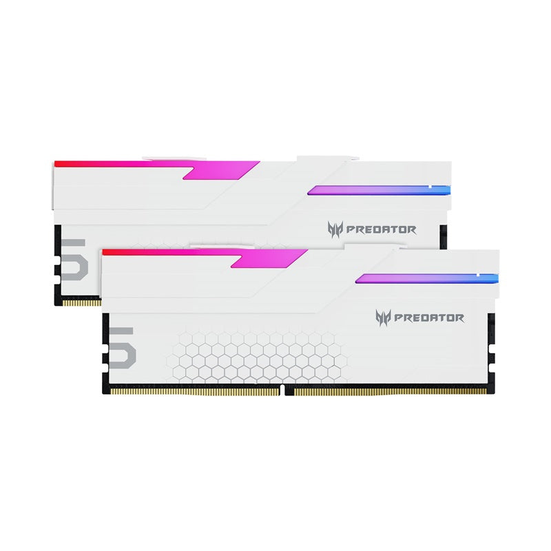 Kit de Memoria RAM Predator Hermes 32GB (2x16GB), RGB, DDR5, 6000MT/s, CL28, Blanco