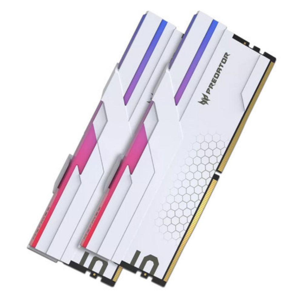 Kit de Memoria RAM Predator Hermes 32GB (2x16GB), RGB, DDR5, 6000MT/s, CL28, Blanco