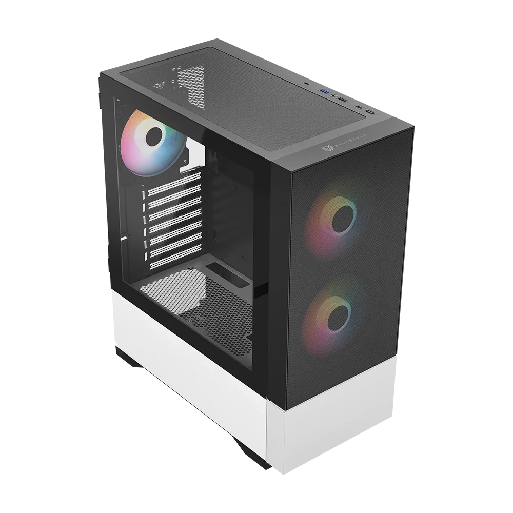 Gabinete Balam Rush Nitrox Aircool 5500 ABW - ATX - Negro/Blanco