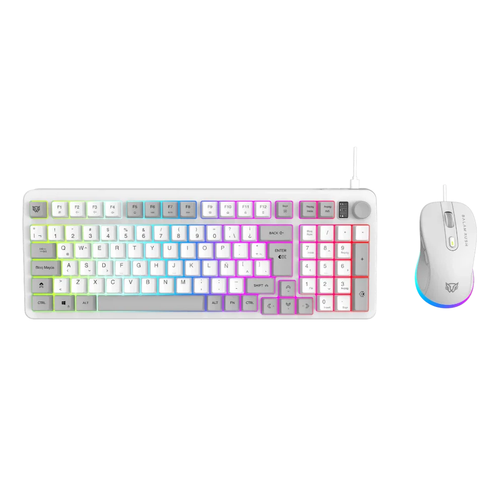 Kit Teclado Y Mouse Balam Rush Squad Conquest KG515 Alámbrico | Blanco
