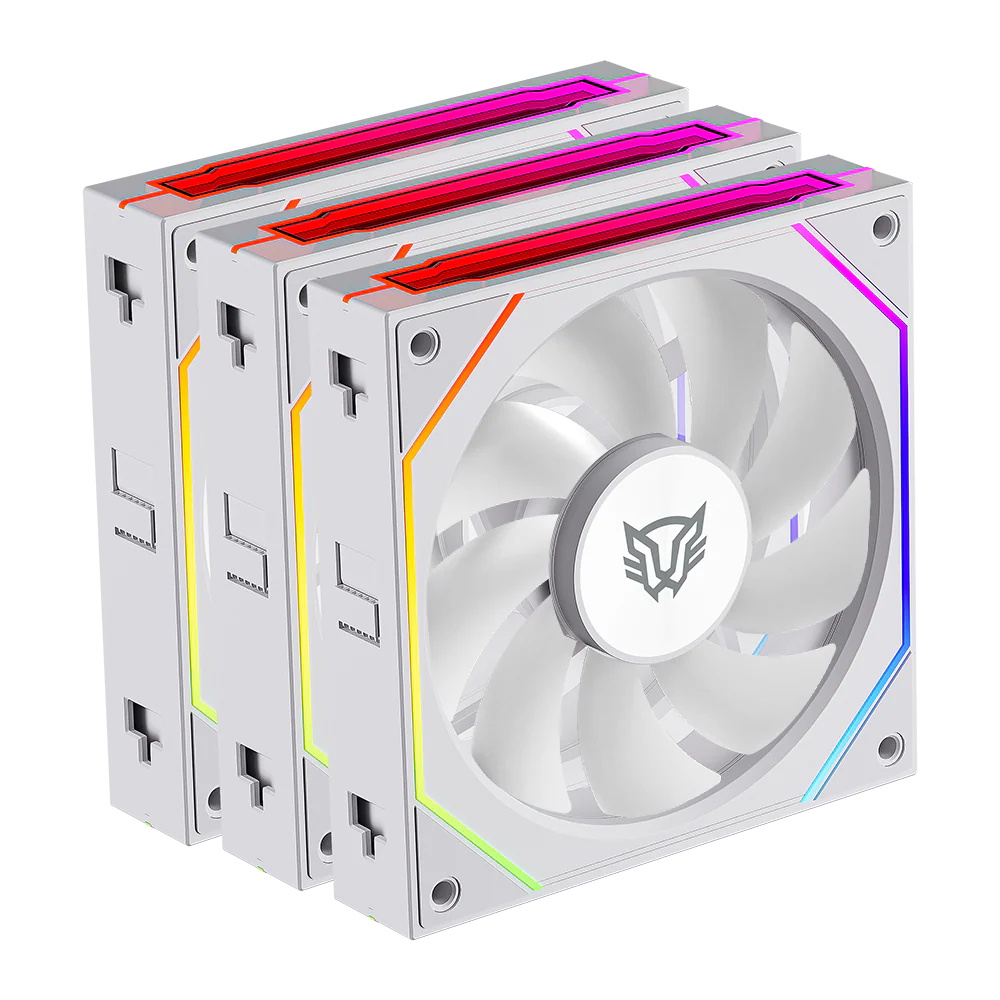 Kit 3 Ventiladores Daisy-Chain para PC | Eolox Link EXL95 | Blanco