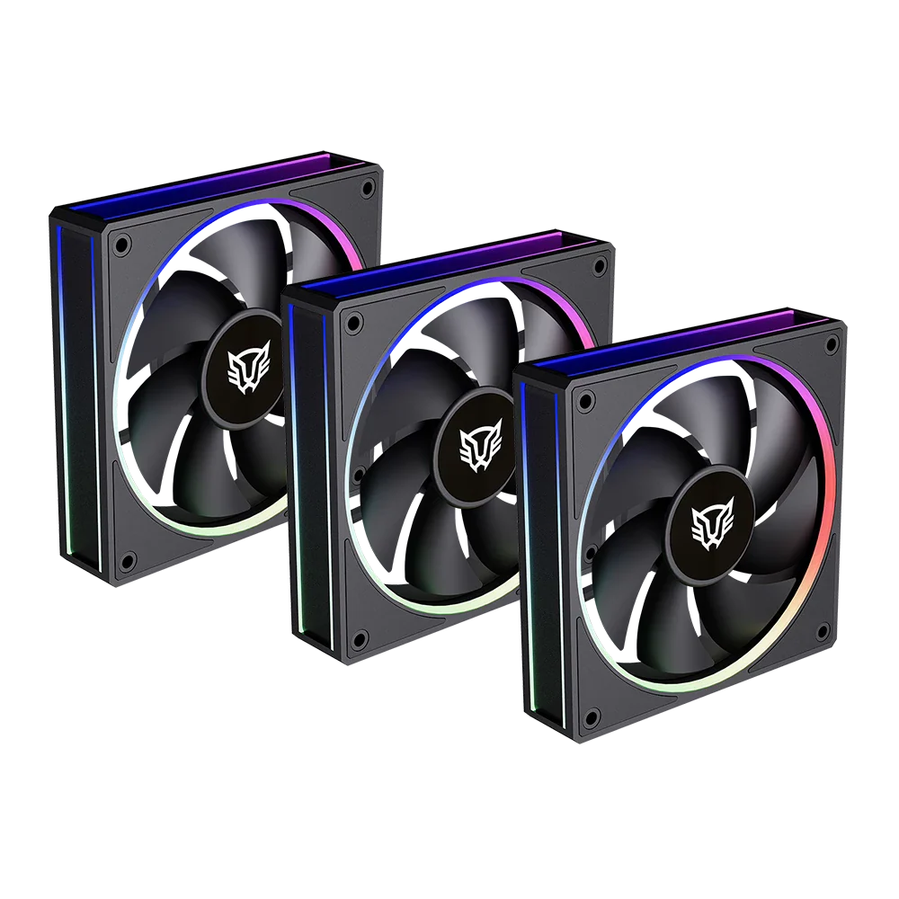 Kit de Ventiladores Balam Rush Eolox Bora Exb85 Aurea RGB 120 mm | Negro
