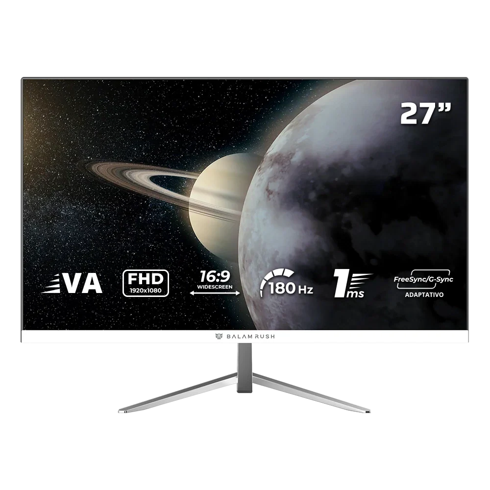 Monitor Balam Rush Gamer Plano 27" Titan MTG27Y Full HD 180Hz Blanco