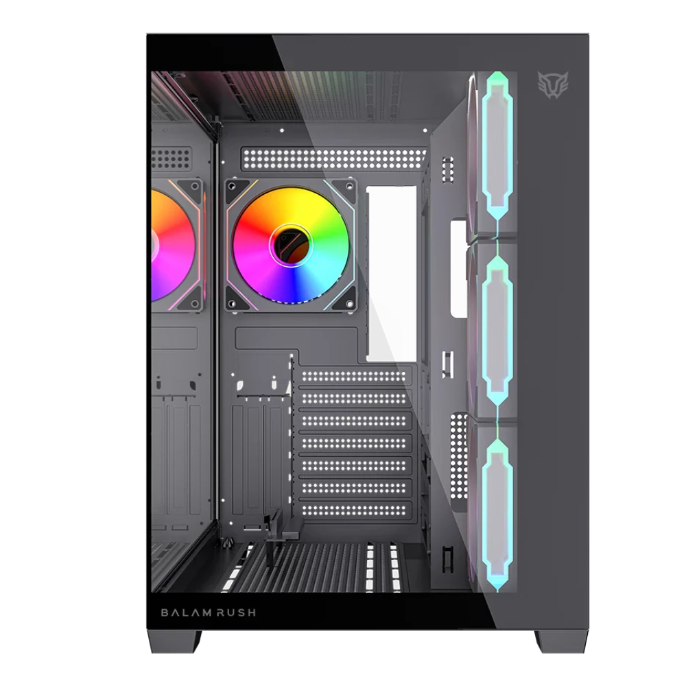Gabinete Balam Rush Tank Core Ultra GM925, Midi-Tower, incluye 4 Ventiladores, Negro