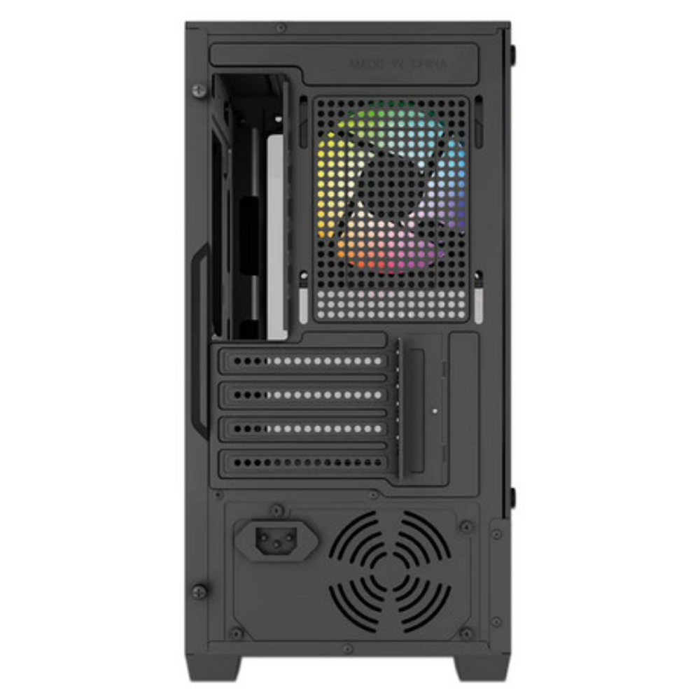 Gabinete Balam Rush NITROX GLOW CRYSTAL 4700C, Micro-ATX, Incluye 3 Ventiladores, Negro