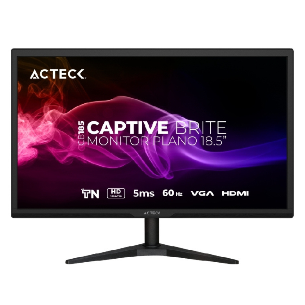 Monitor Acteck Captive Brite CB186 LED 18.5", 1366x768 HD, 60Hz, HDMI, Negro