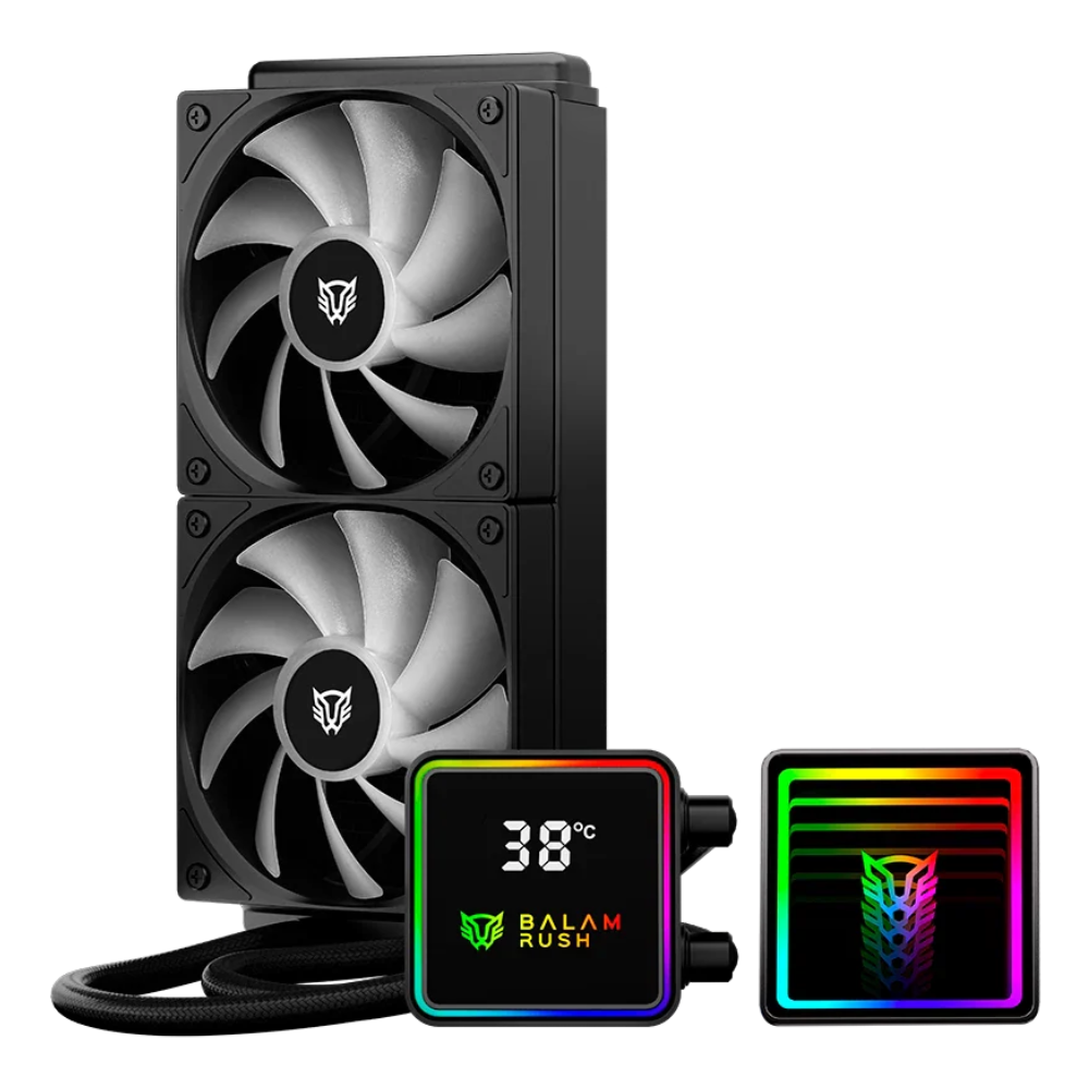 Enfriamiento Líquido Balam Rush Cryo Prism, 2x120mm, Argb, Negro