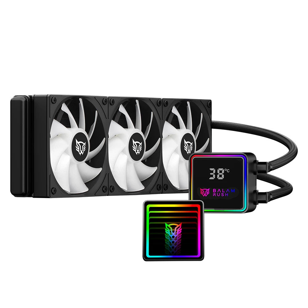 Enfriamiento Líquido Balam Rush Cryo Prism 360 Black | Argb | 3X120mm | hasta 1800RPM | Negro