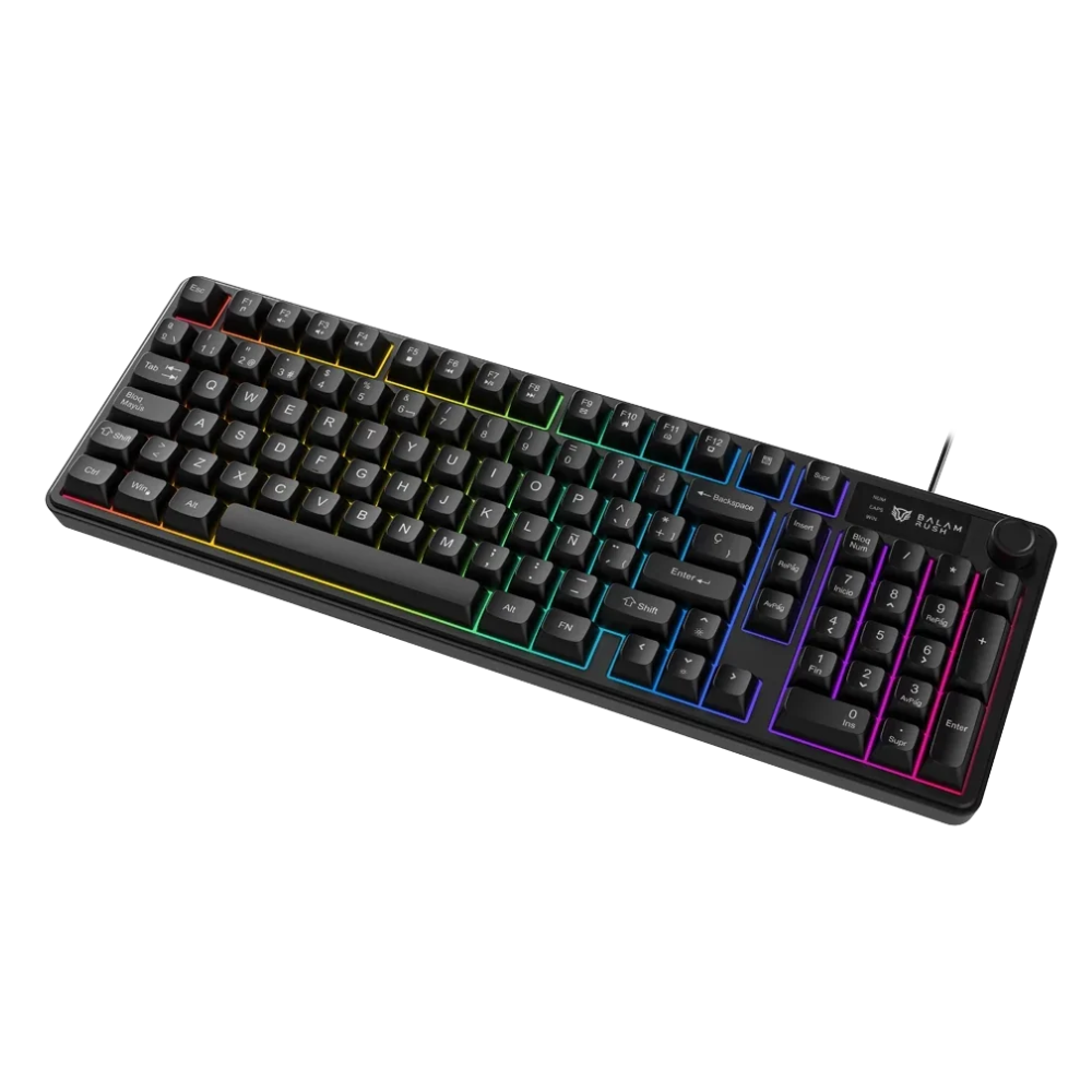 Teclado Alámbrico Balam Rush Balrak Pro KG490, Retroiluminación, Antighosting, Negro